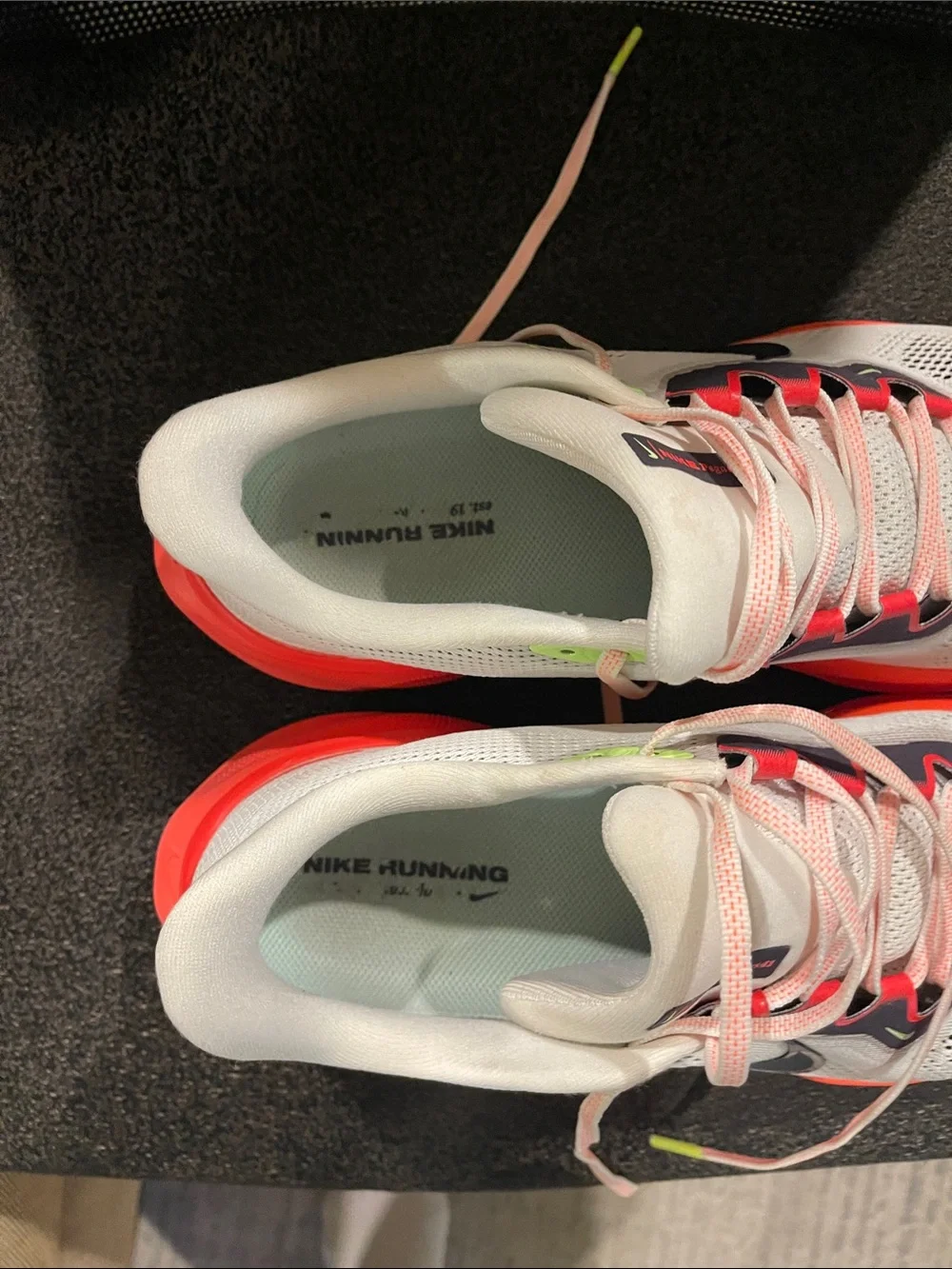 Nike Pegasus 41 White Running Sneakers with Pink Laces and Orange Soles